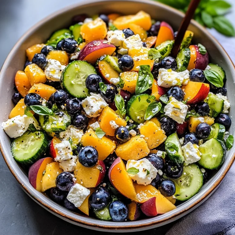 Blueberry Peach Feta Salad