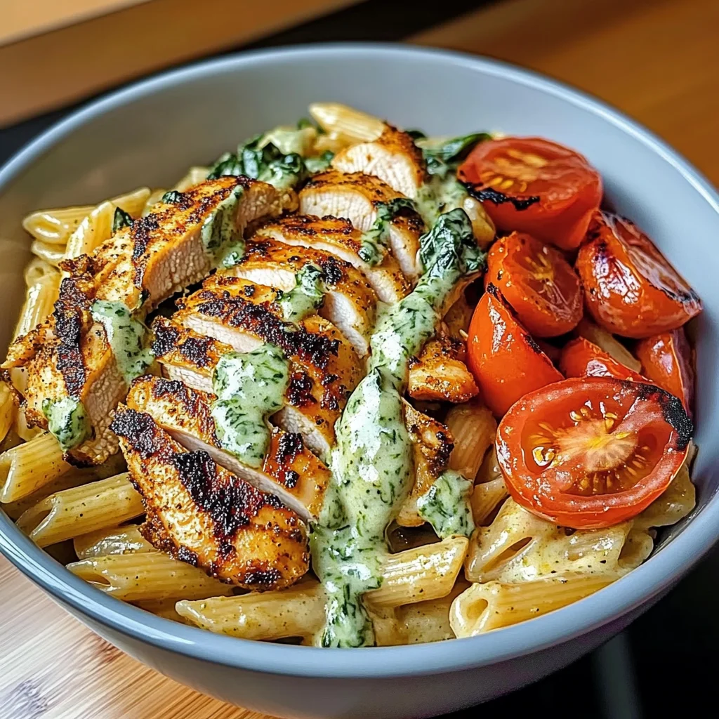 Cajun Chicken Pasta Bowl With Creamy Spinach Sauce