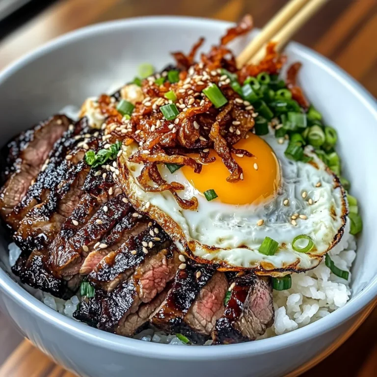 Char Siu Beef Bowl With Crispy Fried Shallots & Sunny-side