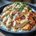 Chicken & Rice Bowls With Creamy Garlic Sauce