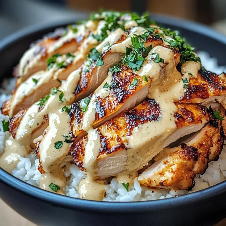 Chicken & Rice Bowls With Creamy Garlic Sauce