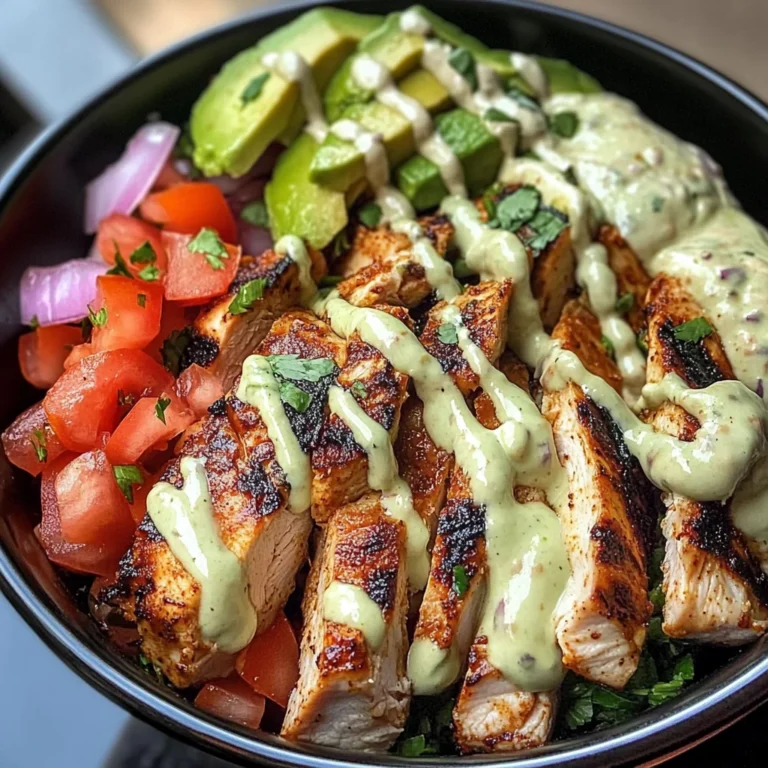 Chipotle Lime Chicken Bowl With Avocado Crema