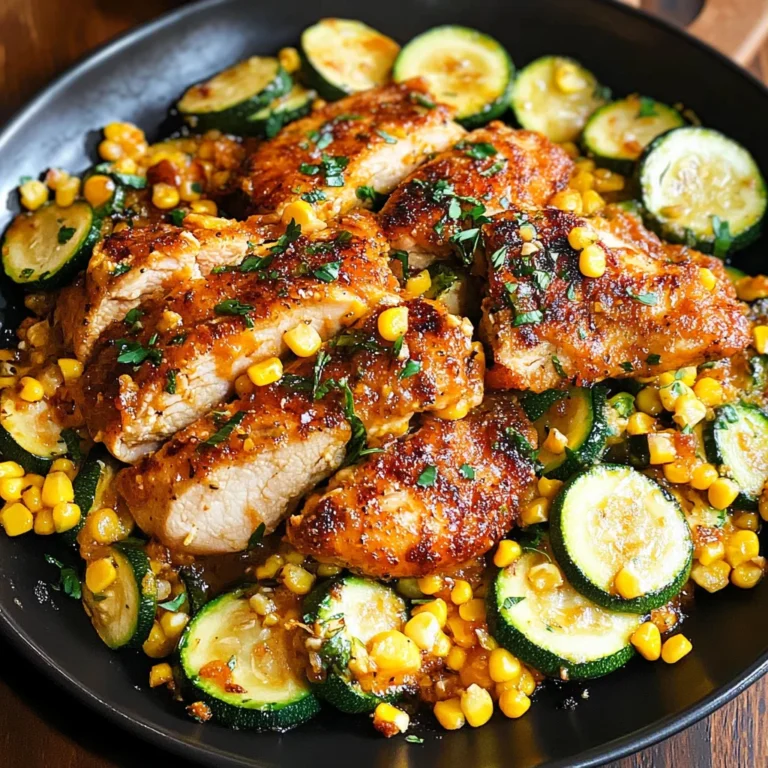 Garlic Butter Chicken with Zucchini and Corn - One-Pan, 30-Minute Meal