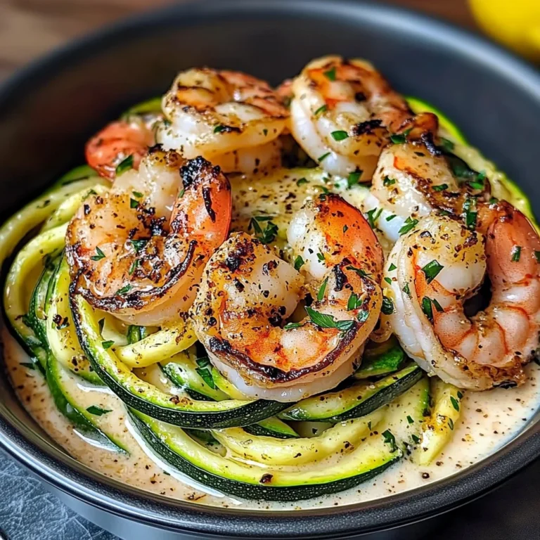 Garlic Shrimp Bowl With Zucchini Noodles & Lemon Butter