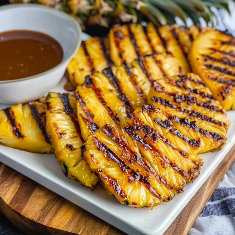 Grilled Pinapple with Cinnamon Honey Drizzle