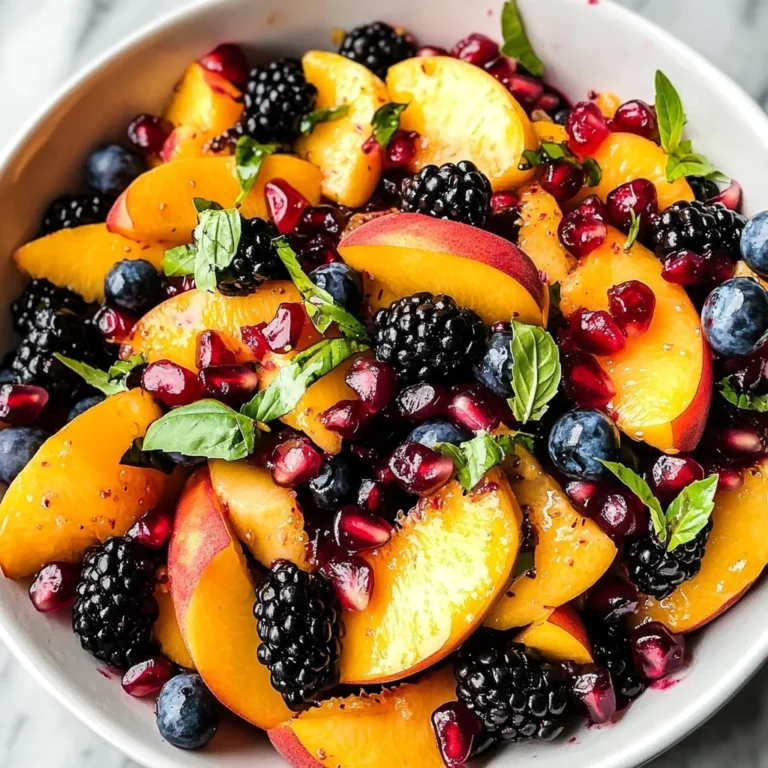 Honey Lime Basil Peach Fruit Salad