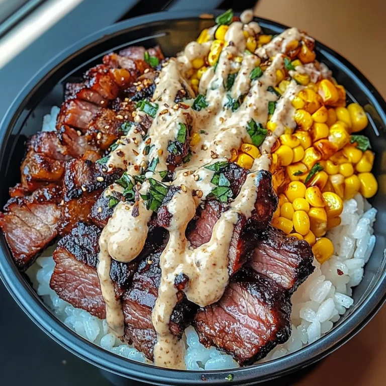 Korean Bbq Beef Bowl With Corn & Creamy Sauce