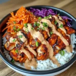 Korean Bbq Chicken Bowls With Gochujang Cream Sauce