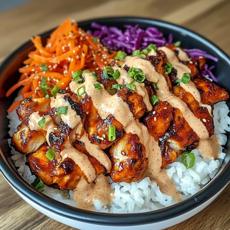 Korean Bbq Chicken Bowls With Gochujang Cream Sauce