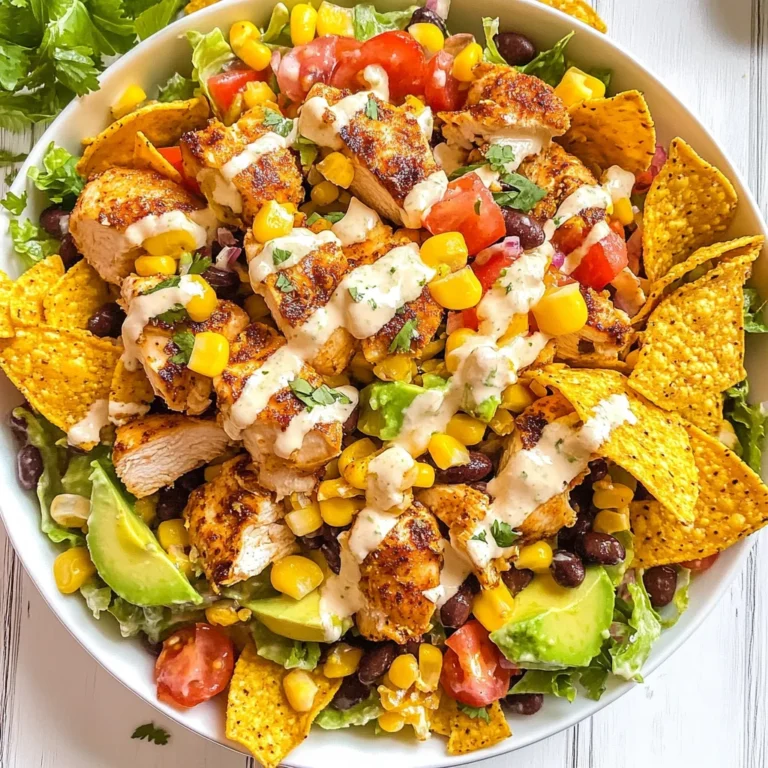 Loaded Chicken Taco Salad with Creamy Lime-Cilantro Dressing