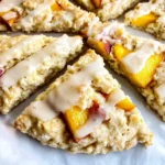 Peach Scones with Honey Vanilla Glaze