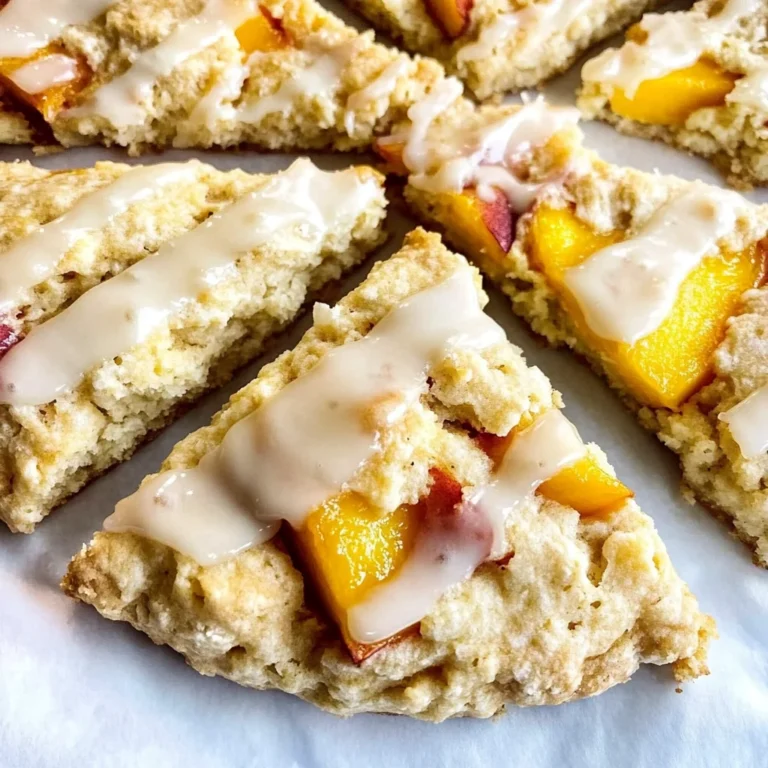 Peach Scones with Honey Vanilla Glaze