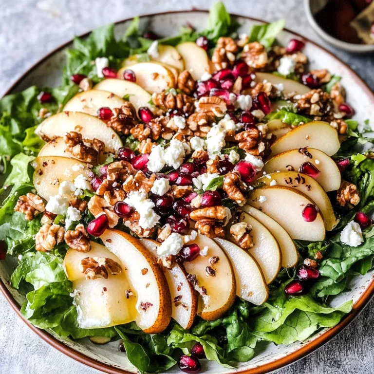 Pear Salad with Creamy Pomegranate Dressing