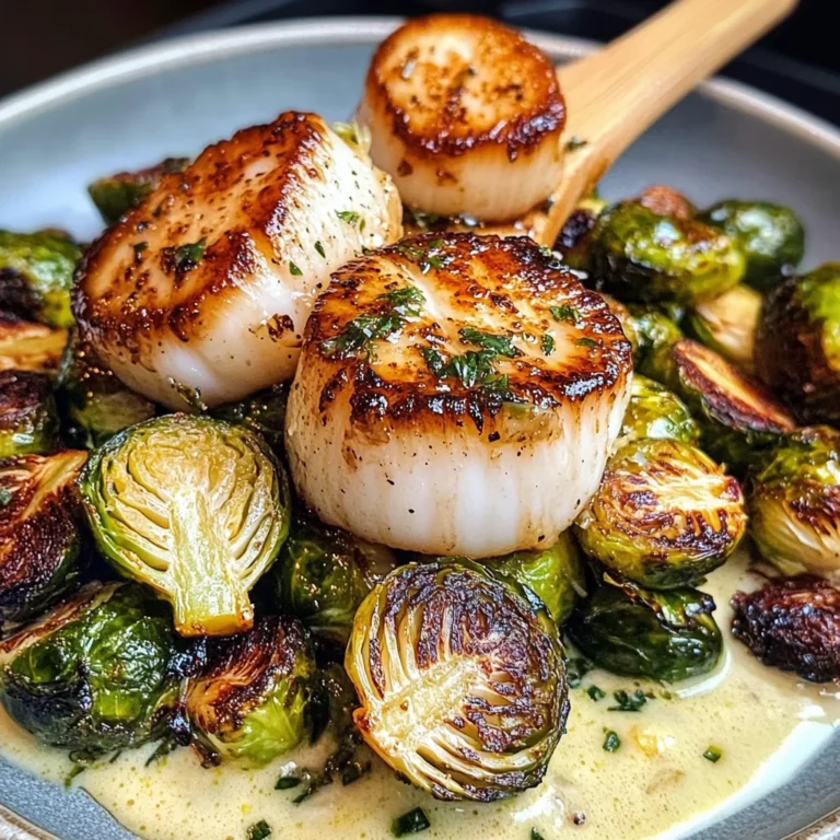 Seared Scallops And Roasted Brussels Sprouts
