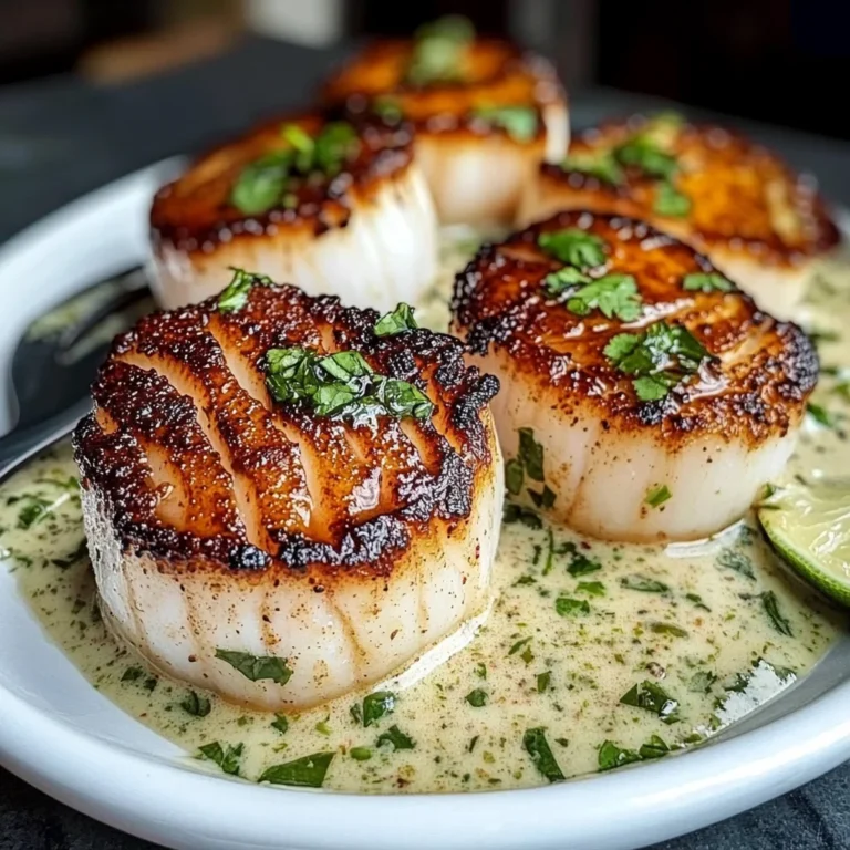 Seared Scallops With Cilantro Lime Sauce