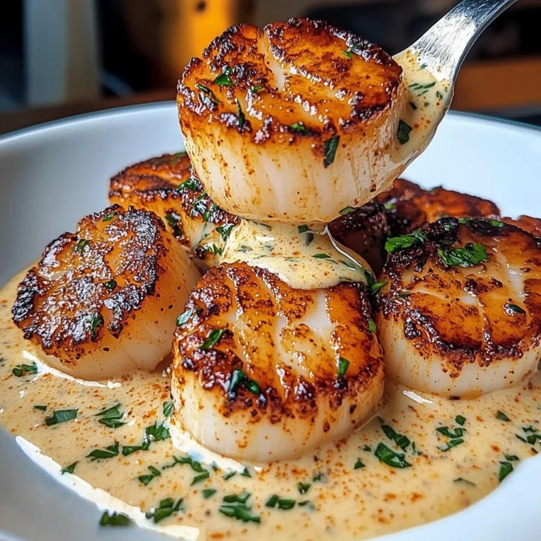 Seared Scallops With Spicy Cajun Cream Sauce