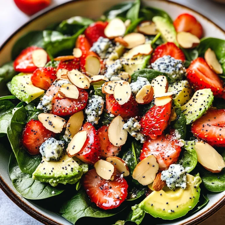 Strawberry Avocado Spinach Salad with Poppyseed Dressing