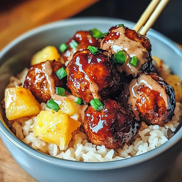 Sweet And Spicy Hawaiian Meatball Bowls