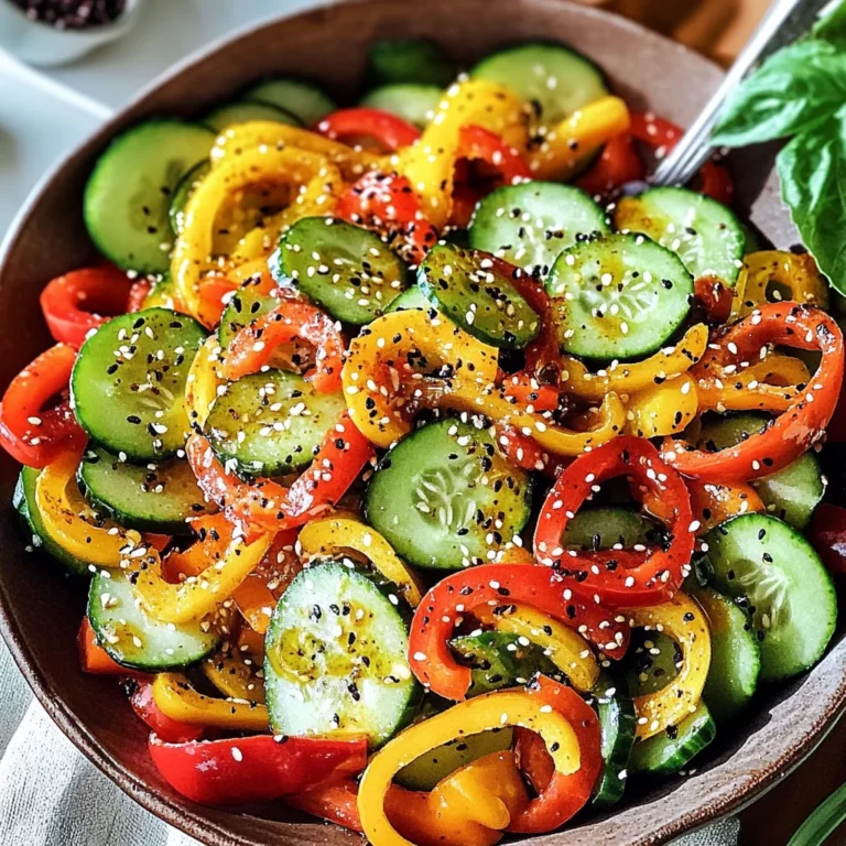Viral TikTok Cucumber & Bell Pepper Salad