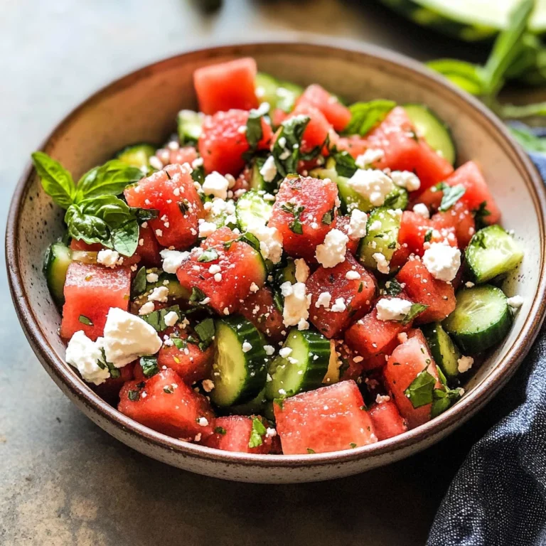 Watermelon Basil Salad with Feta