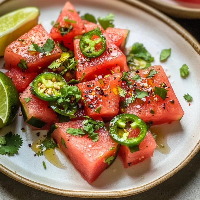 spicy watermelon salad with cilantro and lime
