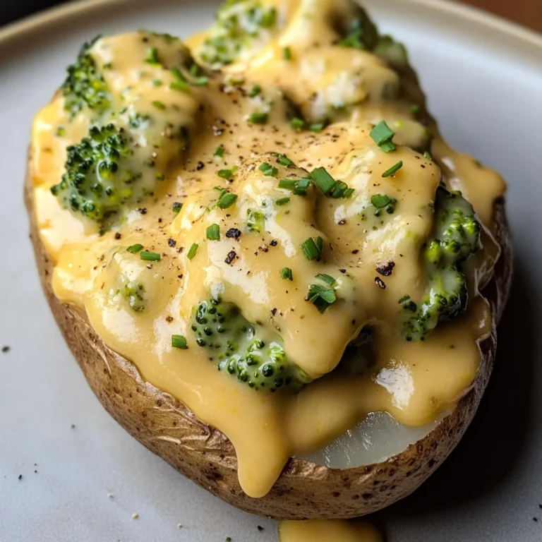 Cheesy Baked Potatoes with Broccoli Cheese Sauce