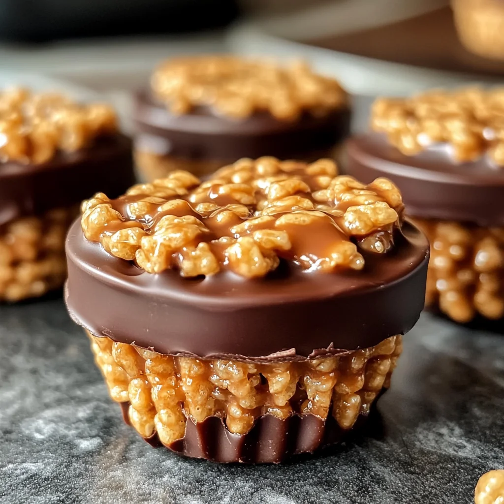 Chocolate Peanut Butter Rice Krispie Cups