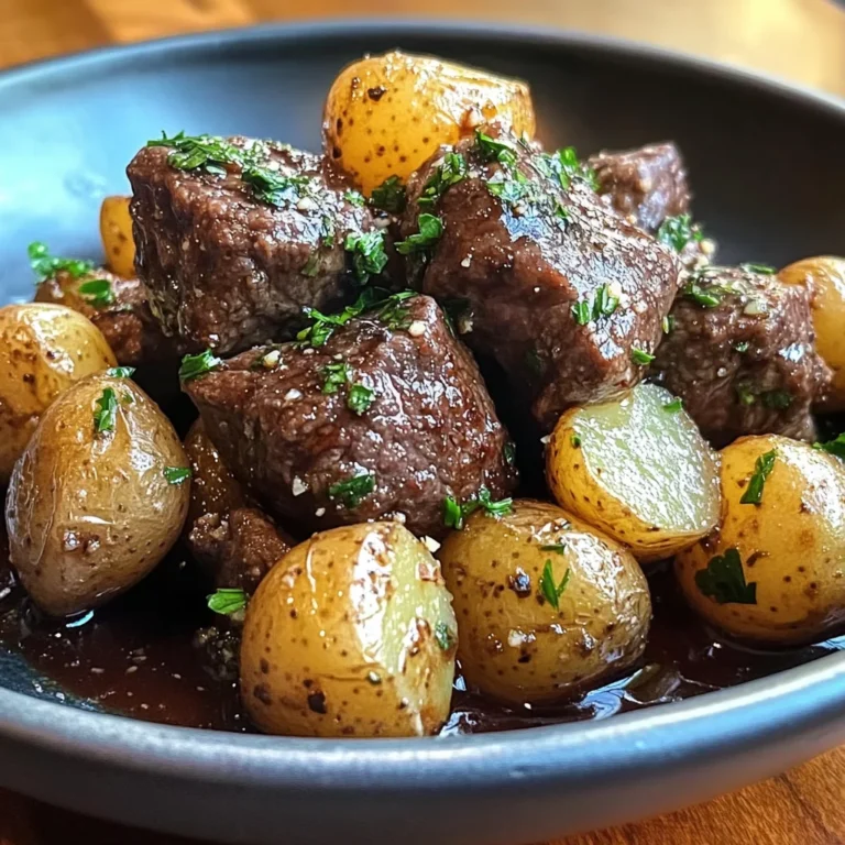 Garlic Butter Beef Bites with Potatoes
