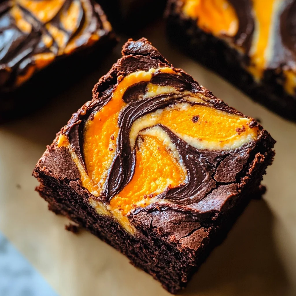 Halloween Cream Cheese Swirl Brownies