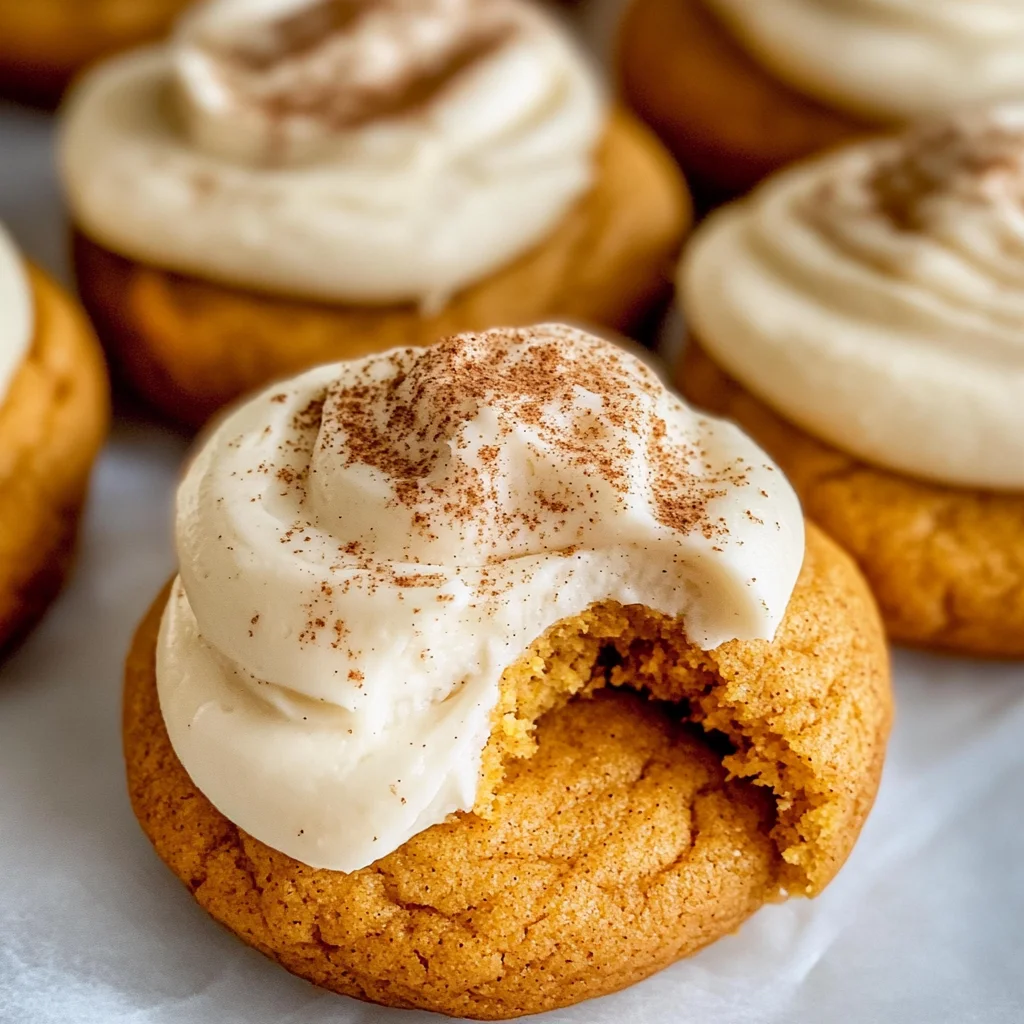 Pumpkin Cookies with Cream Cheese Frosting