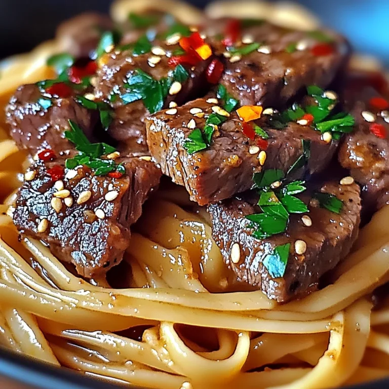 Sweet and Spicy Garlic Steak Pasta