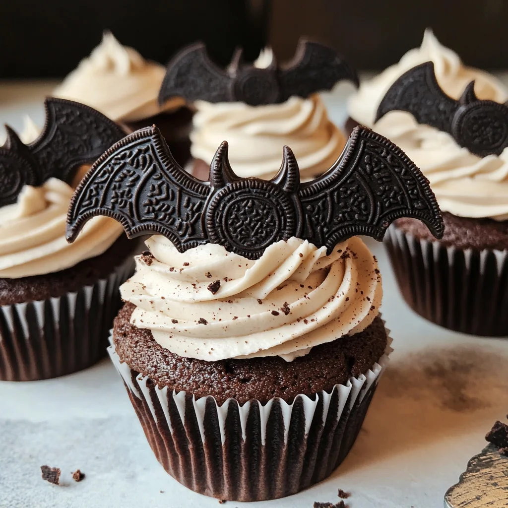 Vegan Oreo Bat Cupcakes