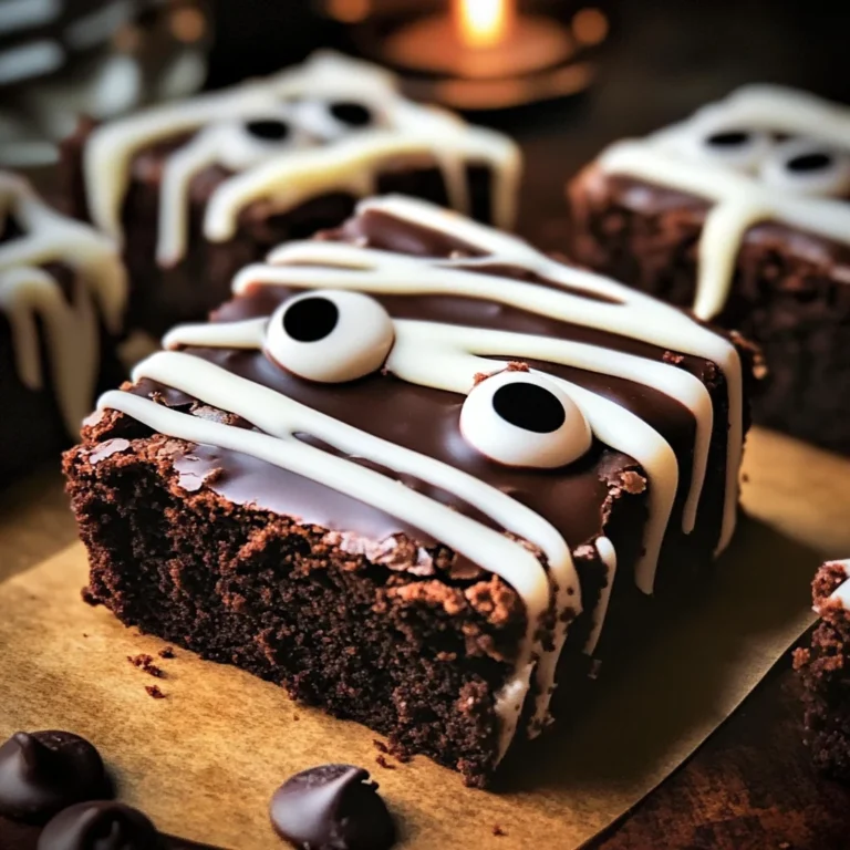 spooky mummy brownies
