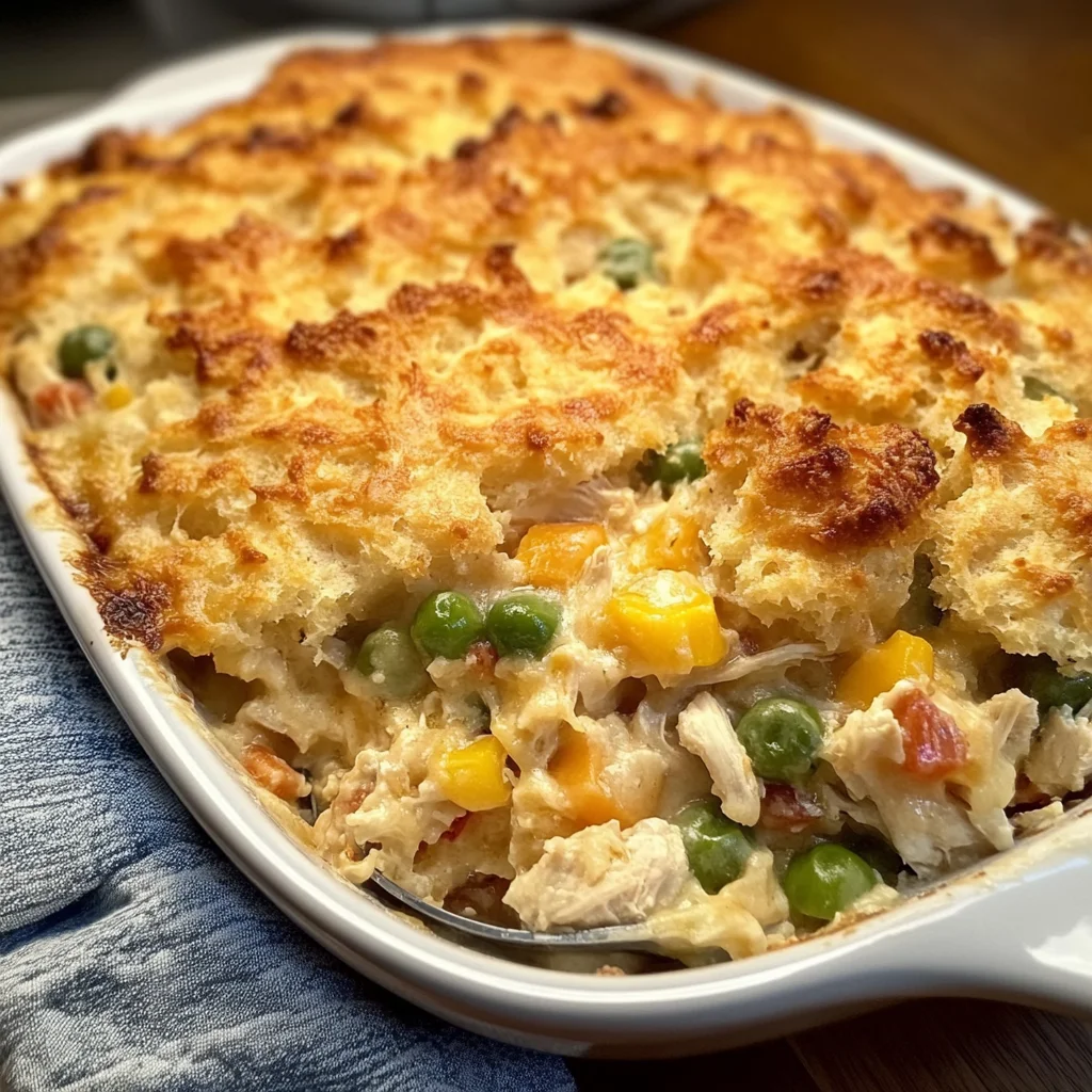 Easy Chicken Cobbler Dinner Casserole