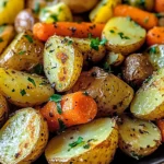 Garlic Herb Roasted Potatoes, Carrots, and Zucchini