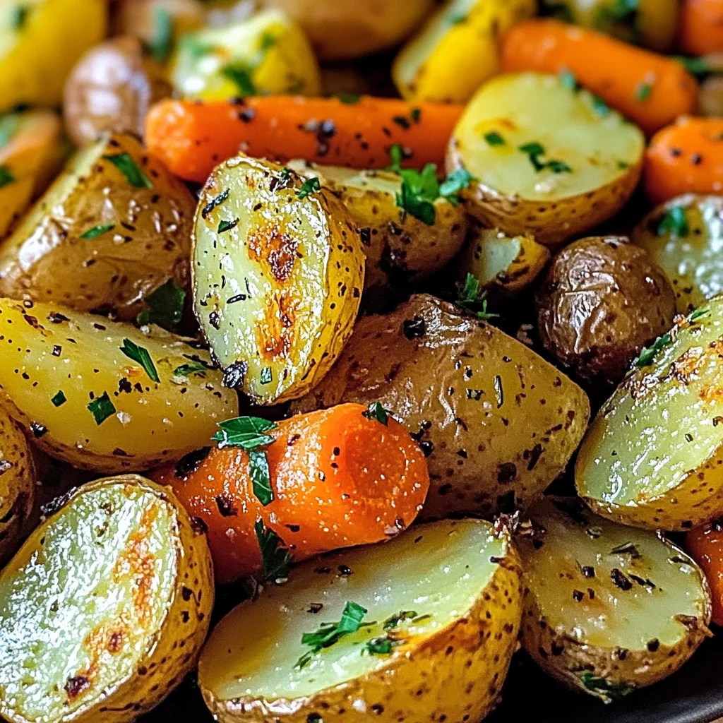 Garlic Herb Roasted Potatoes, Carrots, and Zucchini