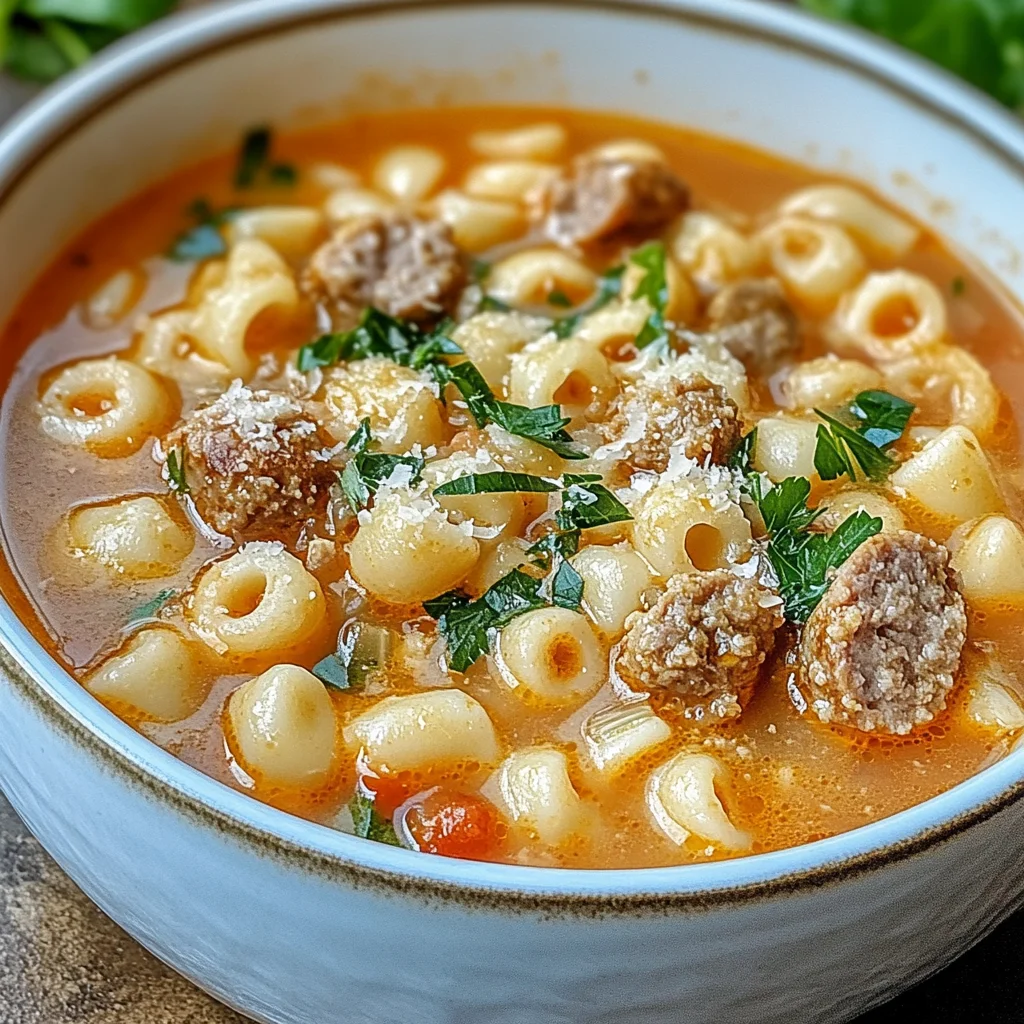 Parmesan Italian Sausage Ditalini Soup