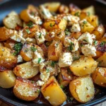 Roasted Potatoes with Baked Feta and Garlic