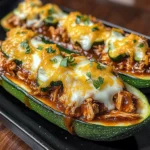 Sticky BBQ Chicken Zucchini Boats