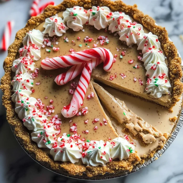 White Chocolate Candy Cane Pie