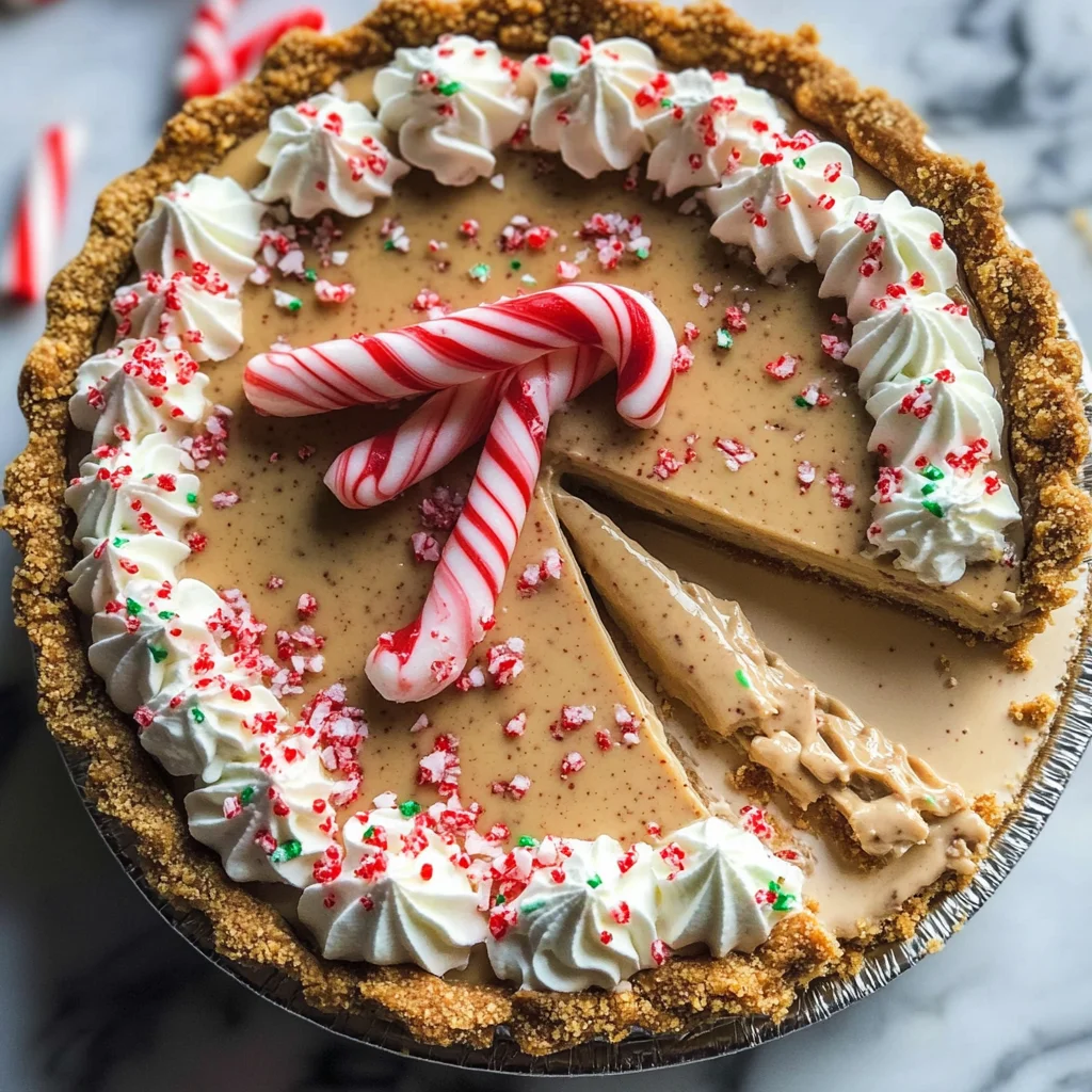 White Chocolate Candy Cane Pie