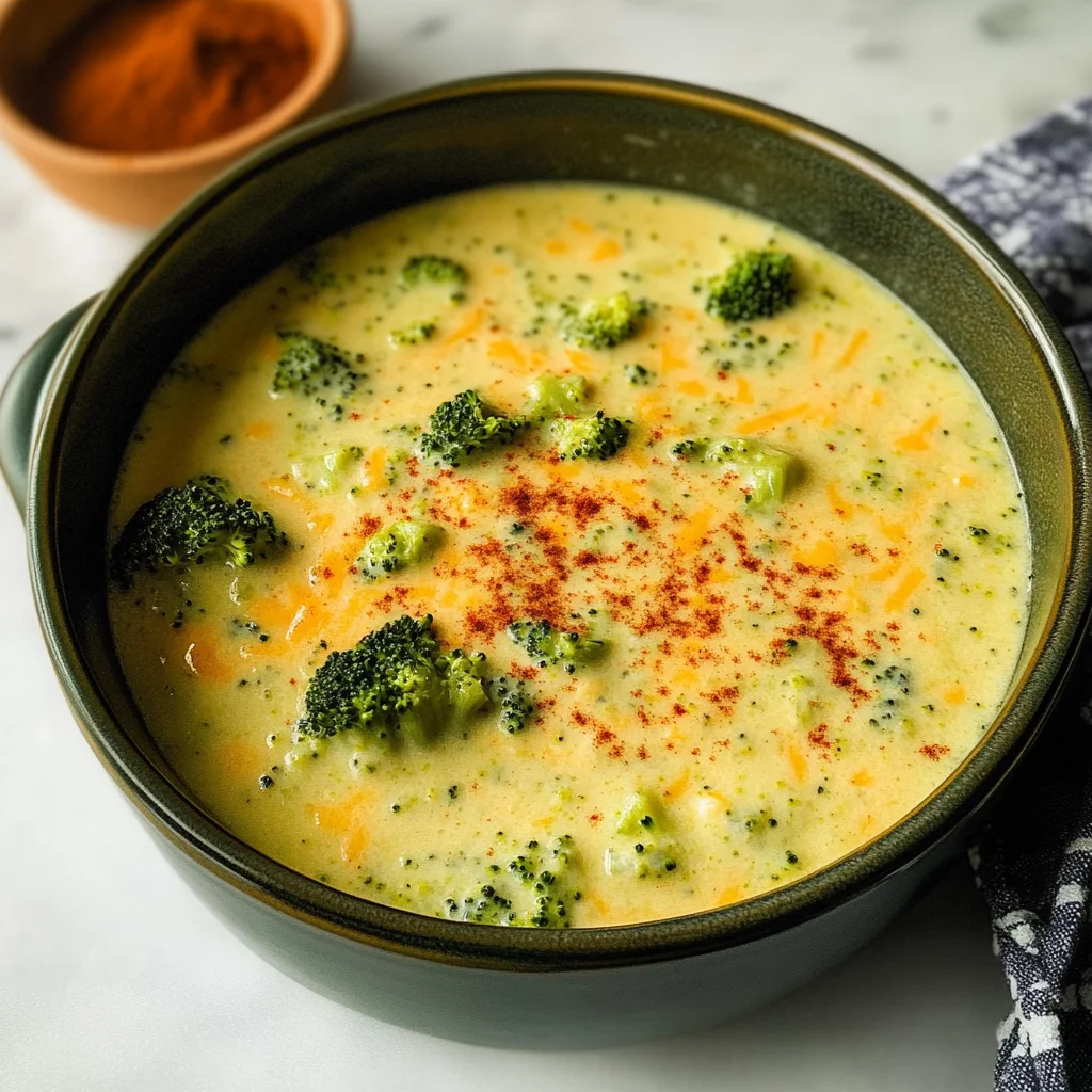 High Protein Broccoli Cheddar Soup