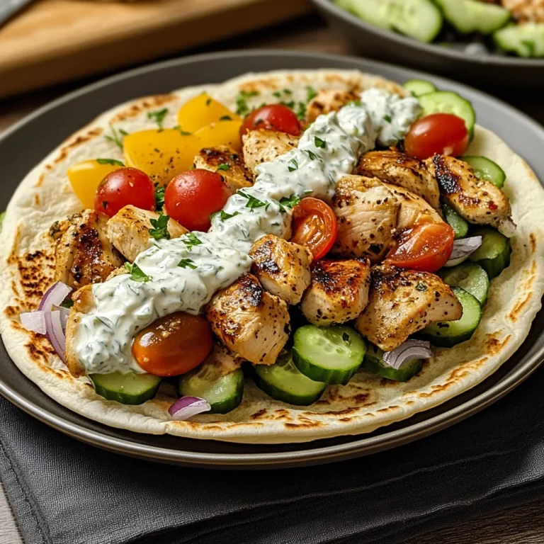 Mediterranean Chicken Gyros with Creamy Feta Tzatziki