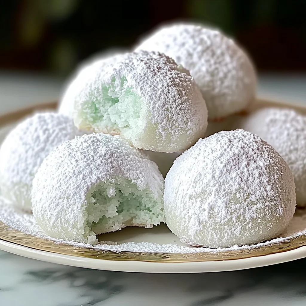 Minty Snowball Cookies
