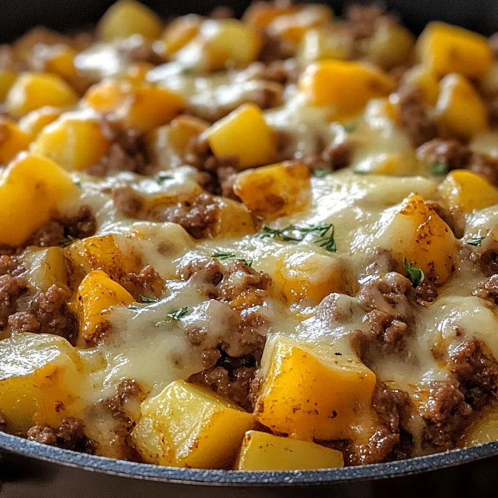 One-Pan Cheesy Meat & Potato Skillet