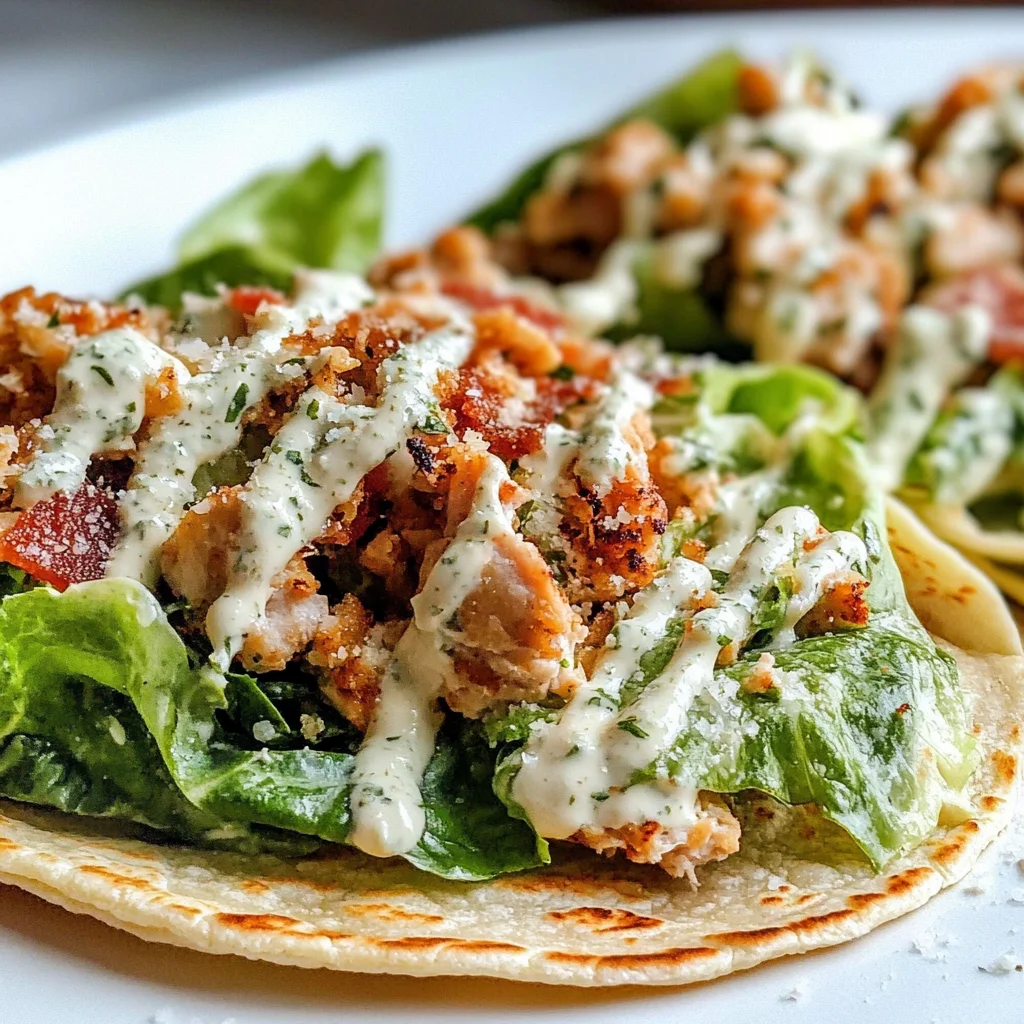 Smash Chicken Caesar Tacos