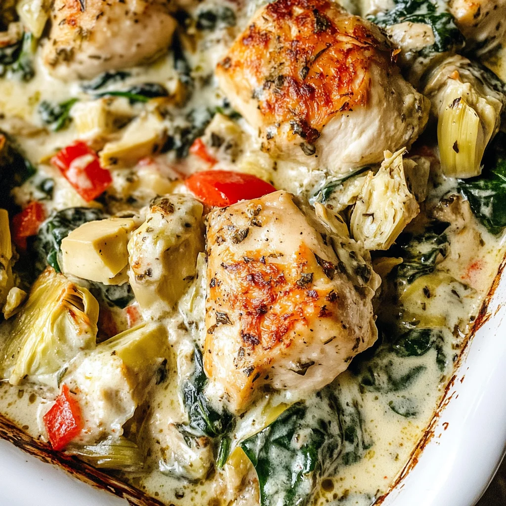 Spinach Artichoke Chicken Bake