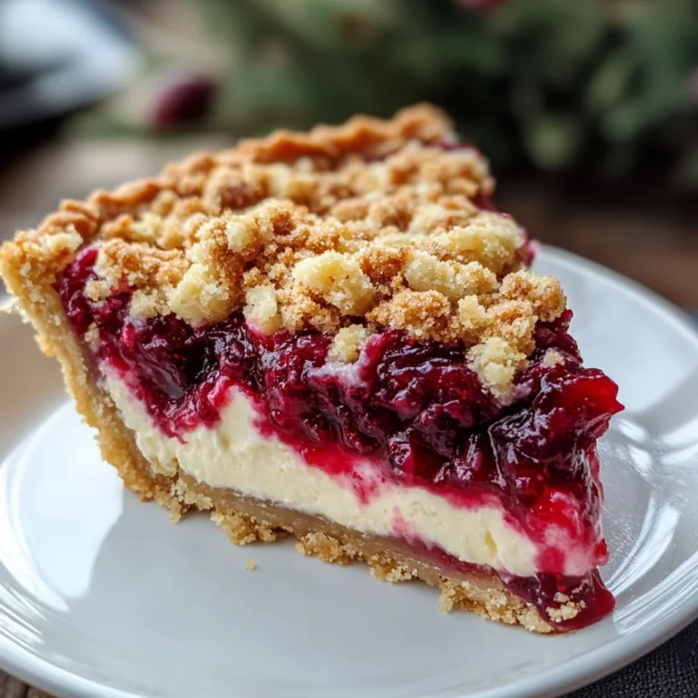 Cranberry Cream Cheese Crumb Pie