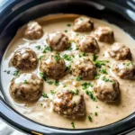 Crockpot Swedish Meatballs with Creamy Gravy