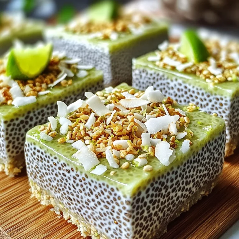 Refreshing No-Bake Chia Pudding Bars with Zesty Coconut Lime Flavor